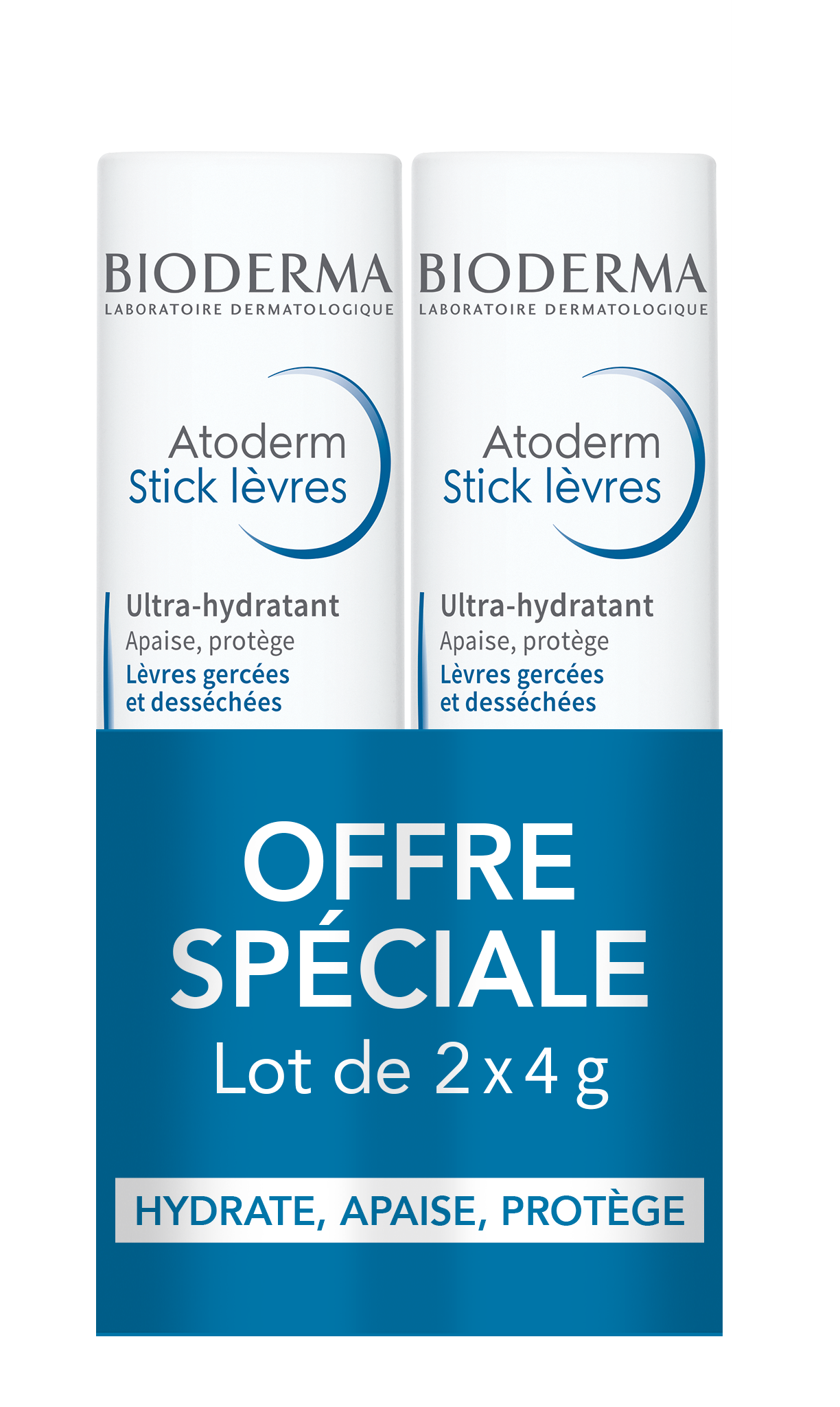 Soin Des Lèvres Atoderm Bioderma Les 2 Sticks De 4g