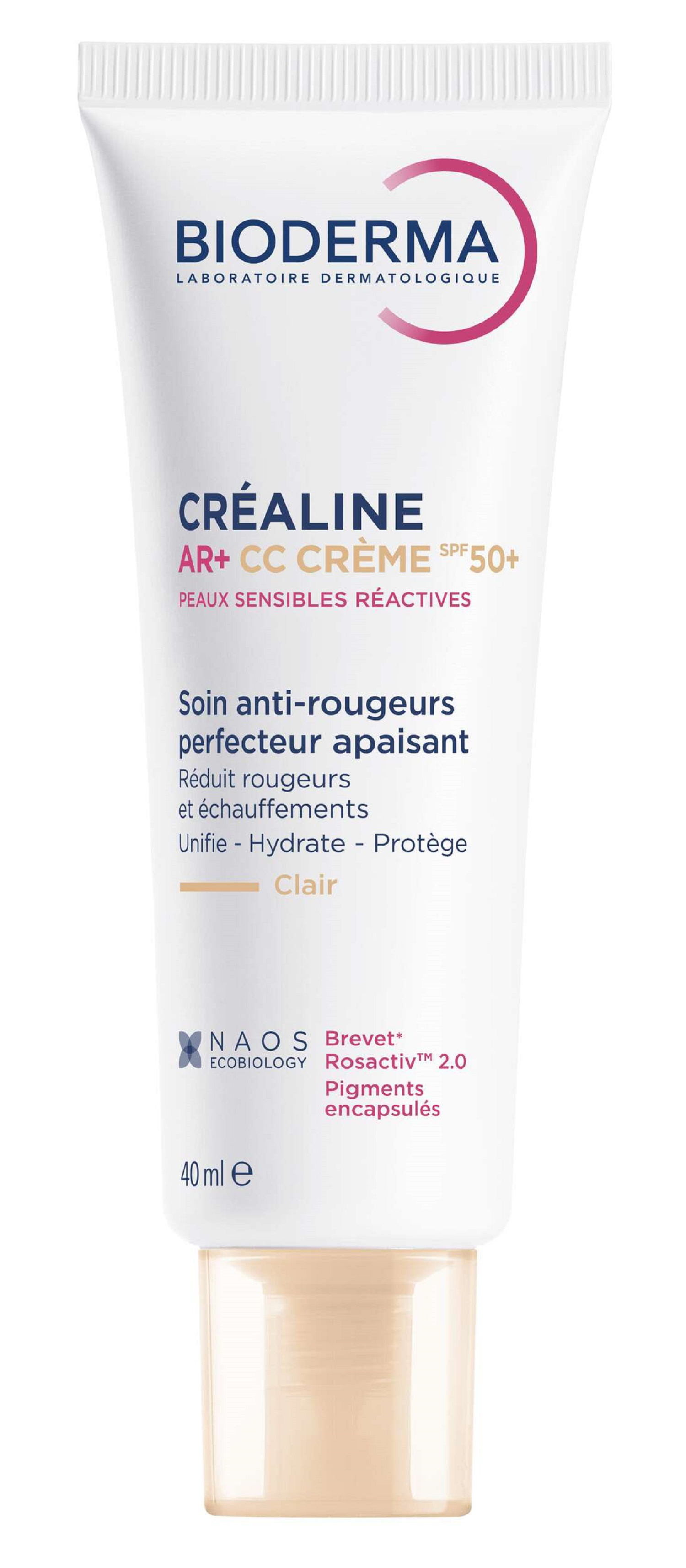 Crème Anti rougeurs Créaline Ar+ Cc Crème Spf 50+ Bioderma Le Tube De 40ml