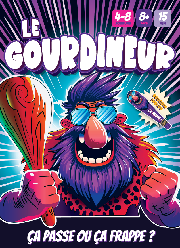 Zenagame Le Gourdineur Jeu d’Ambiance Familial et Party Game 3 à 8 Joueurs Dès avec Gourdin Gonflable Ardoises et Cartes - vue 2