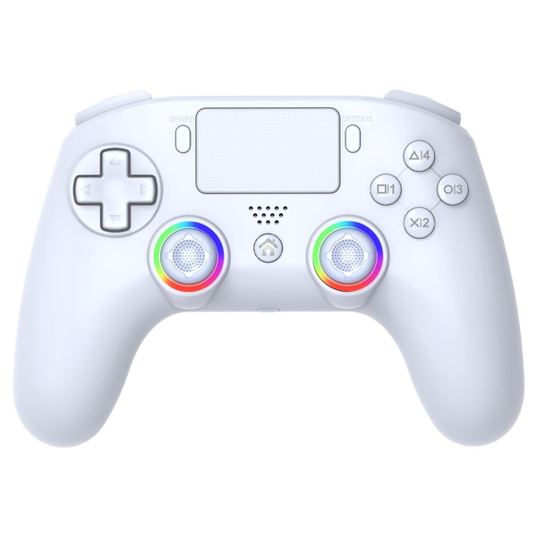Subsonic - Manette pour PS5 sans fil avec palettes et Leds programmables fonction vibration et tactile - Blanche (PS5)
