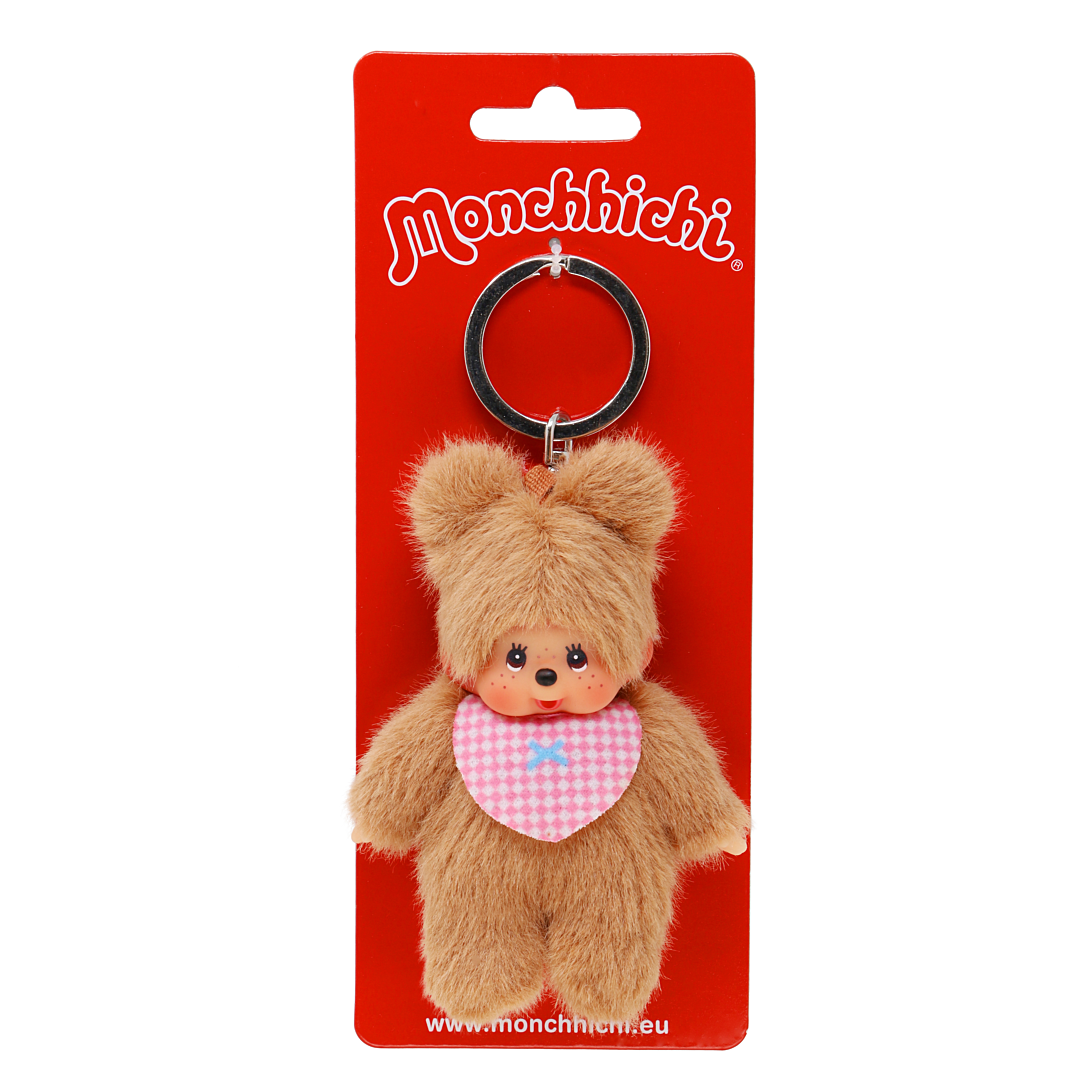 Porte clés Peluche Bearchhichi BANDAI Monchhichi Modèle ourson avec bavoir - vue 2