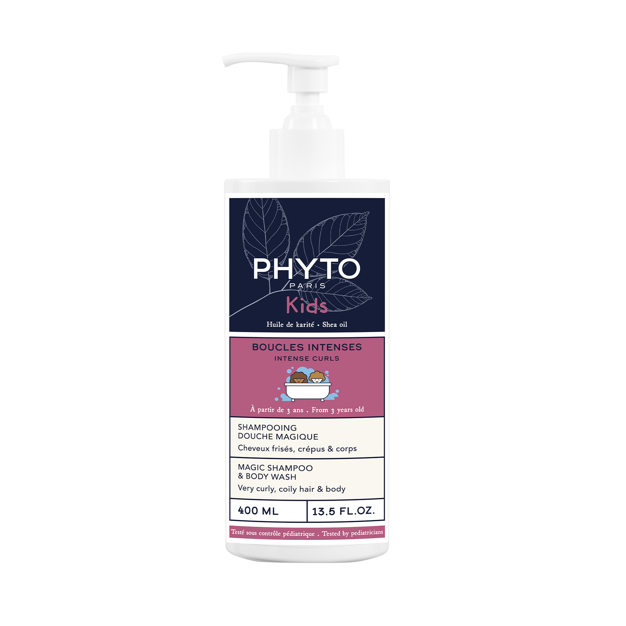 Shampooing Douche Enfant Boucles Intenses Cheveux Frisés crépus & Coprs À 'huile De Karité Phyto Le Flacon De 400ml