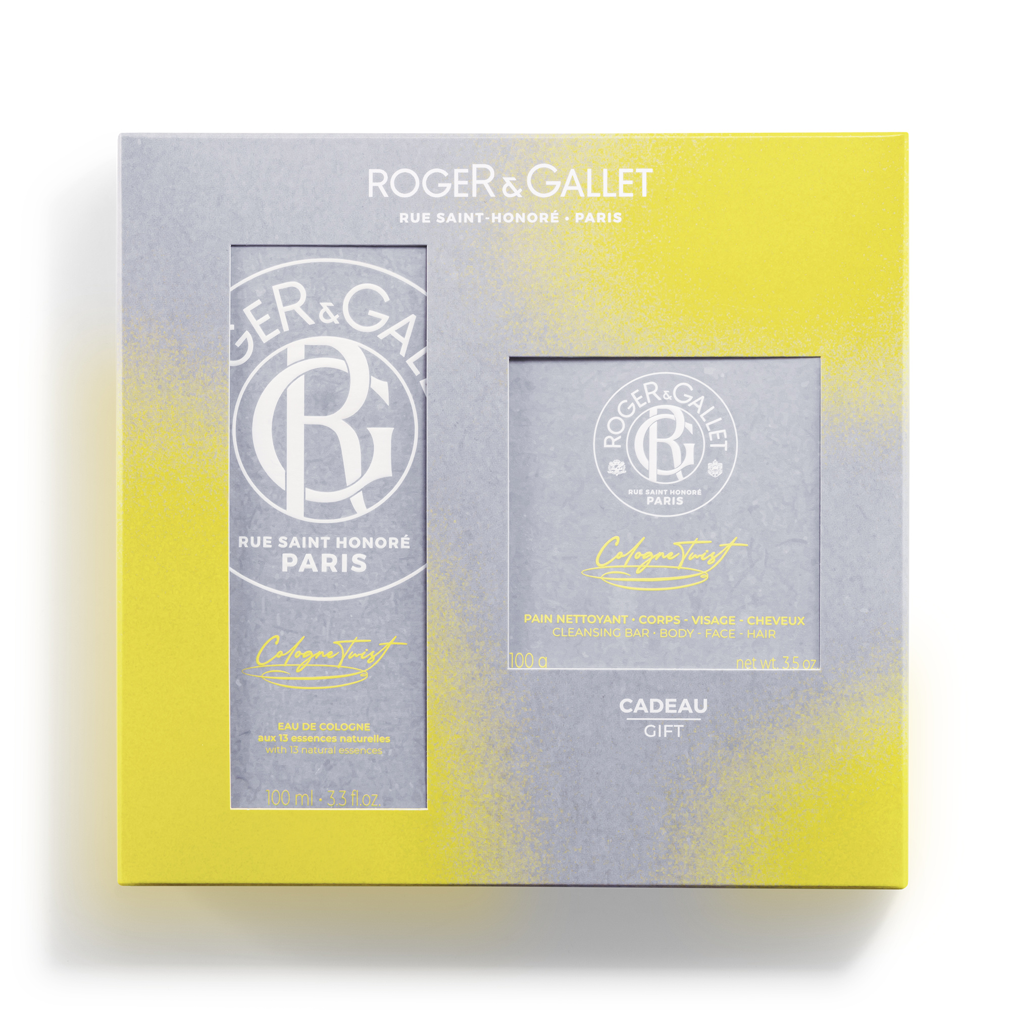 Roger & Gallet Coffret Cologne Twist 100ml et son Pain Nettoyant 3 En 1 - vue 1