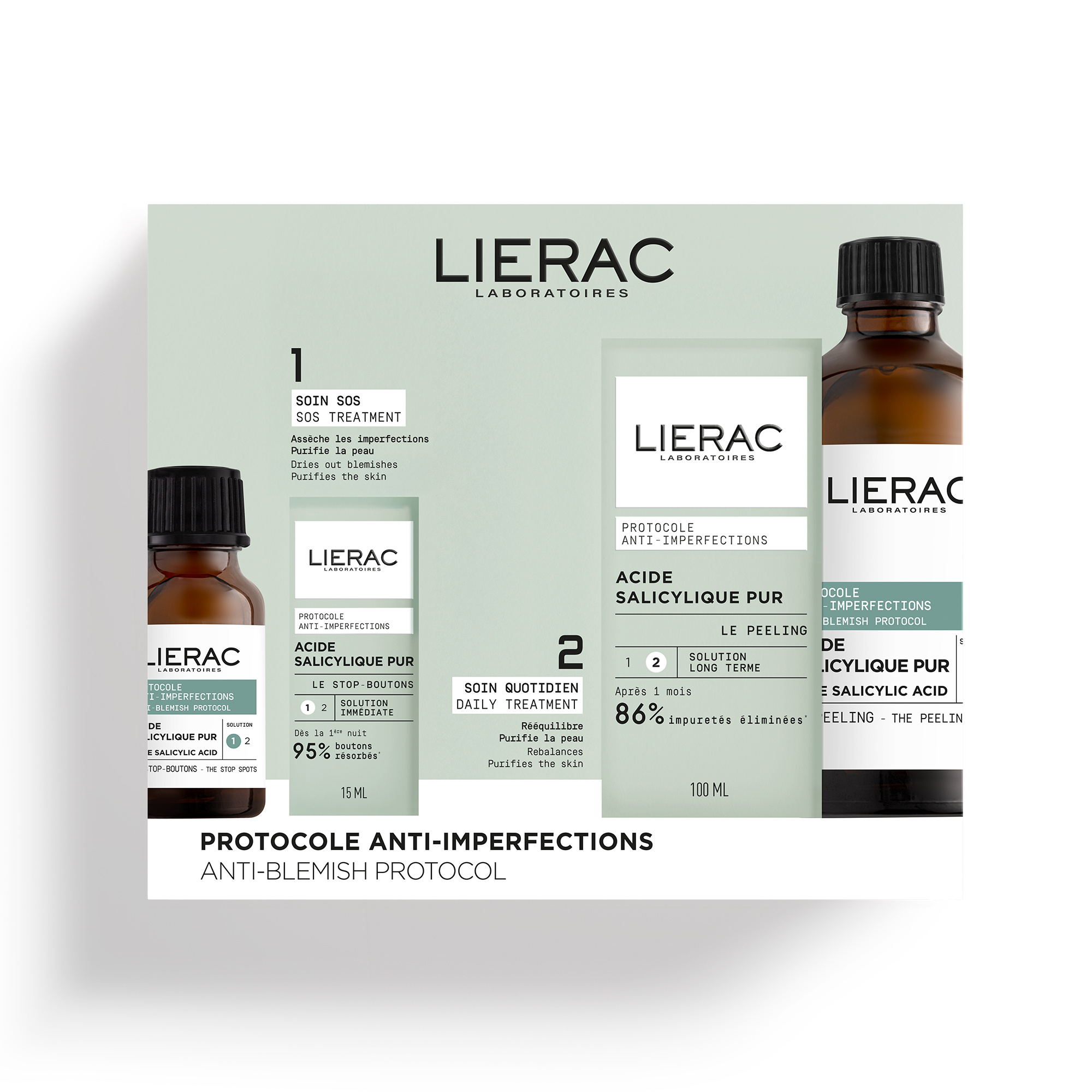 Lierac Coffret Stop Boutons 15ml + Peeling Anti Imperfections 100ml