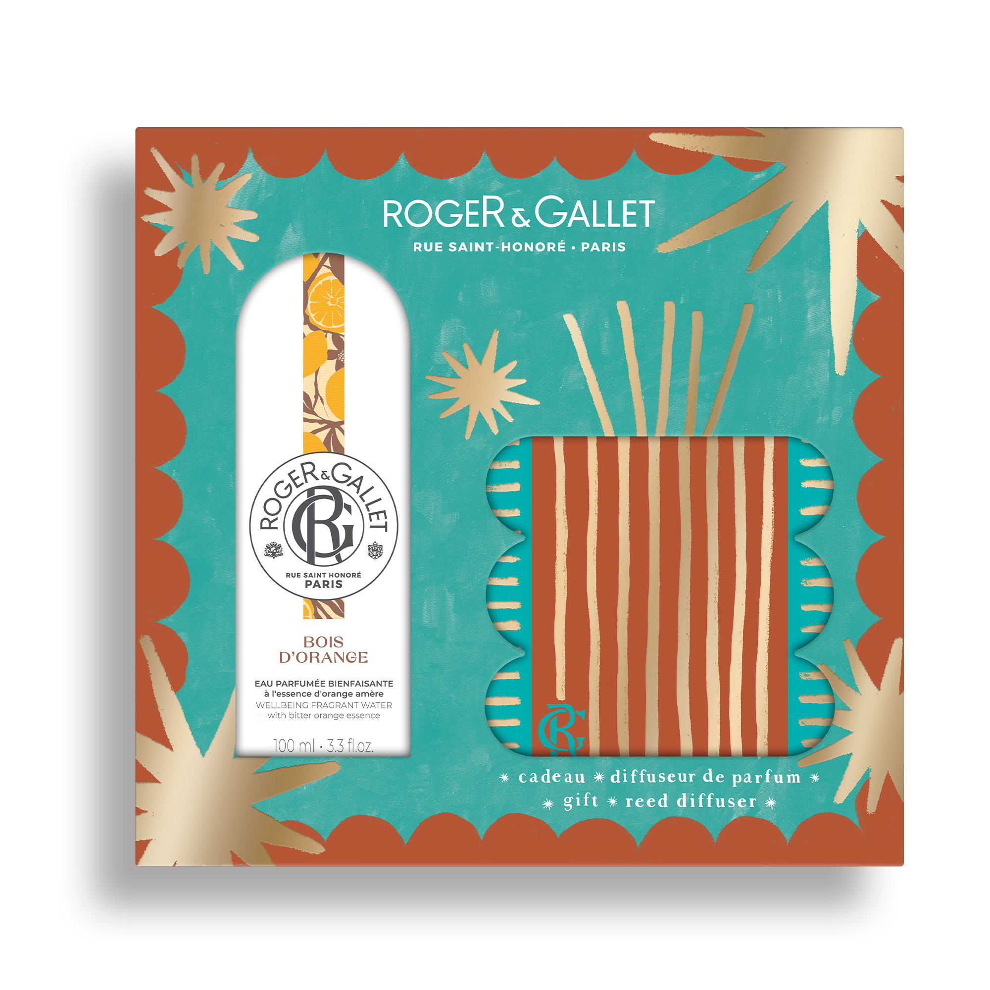Roger & Gallet Coffret Eau Parfumée Bienfaisante Bois d' 100ml et sa Bougie Parfumée
