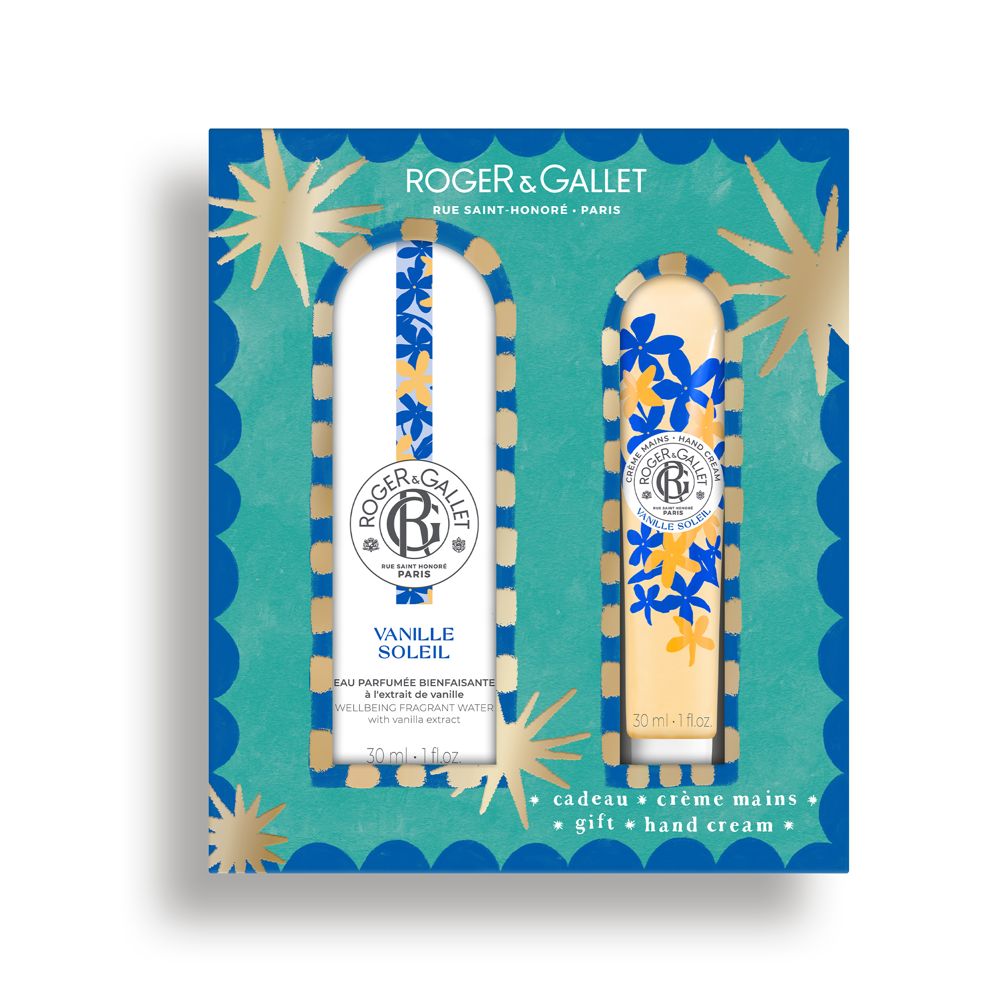 Roger & Gallet Coffret Eau parfumée bienfaisante Vanille soleil 30ml et sa crème mains