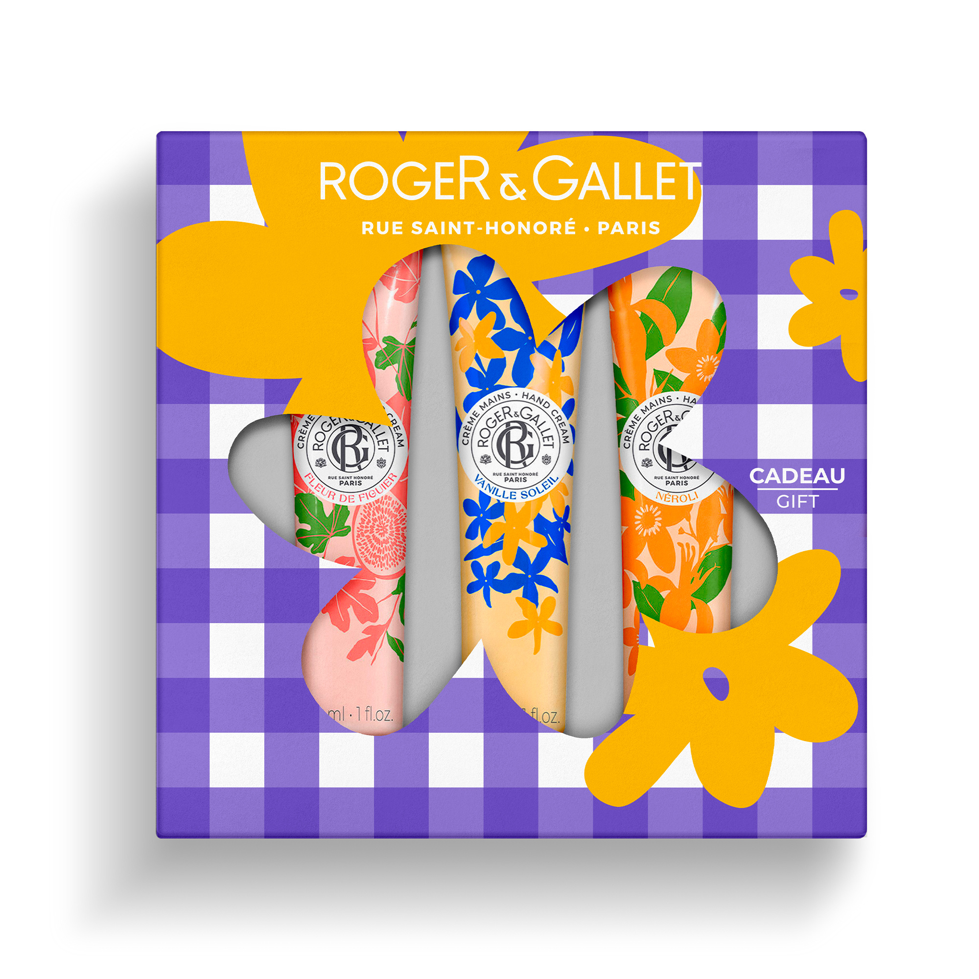 Roger & Gallet Coffret Trio Crèmes Mains 30ml – Fleur de Figuier Vanille Soleil Néroli