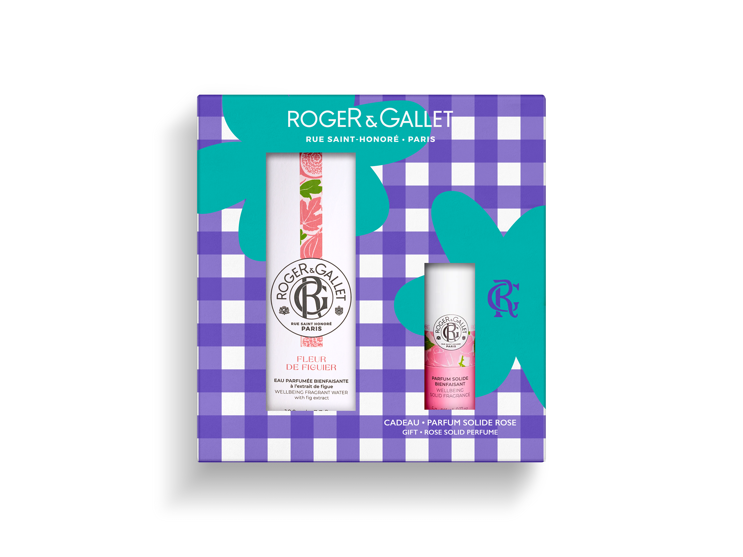 Roger & Gallet Coffret Eau Parfumée Bienfaisante Fleur de Figuier 100ml et Parfum Solide 5g