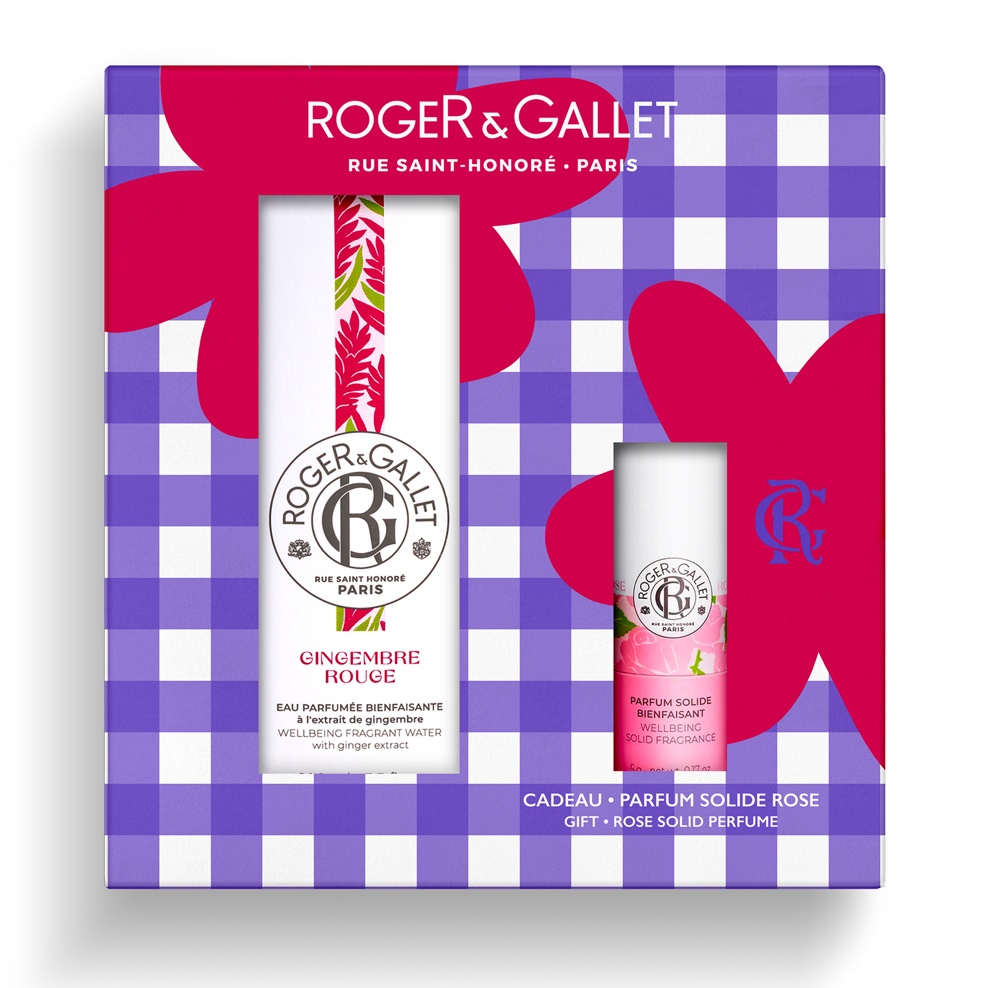 Roger & Gallet Coffret Eau Parfumée Bienfaisante Gingembre 100ml et Parfum Solide 5g