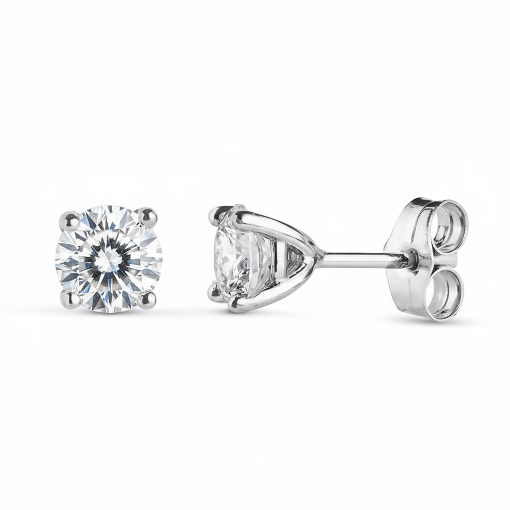 Boucle D’oreille Clou En Zircon Plaqué Or 18 Carats – Unitaire, Style Puce