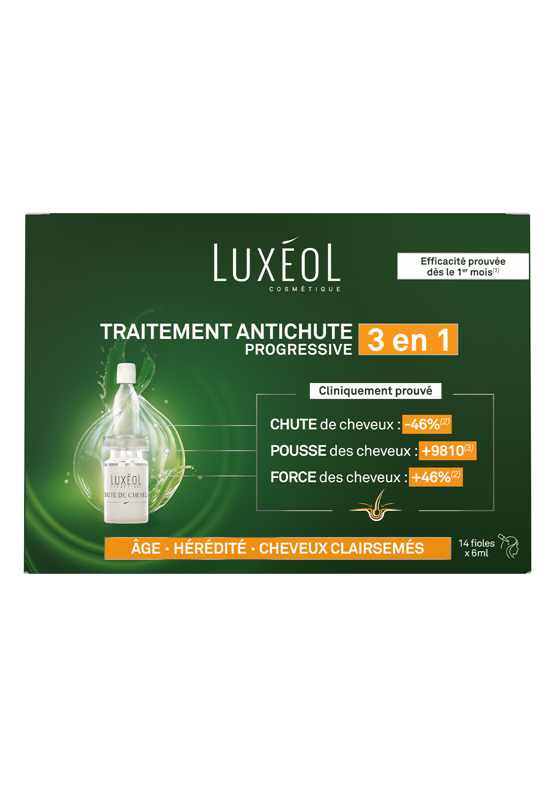 Sérum Cheveux Anti chute Progressive Luxeol Le Tube De 50ml - vue 3