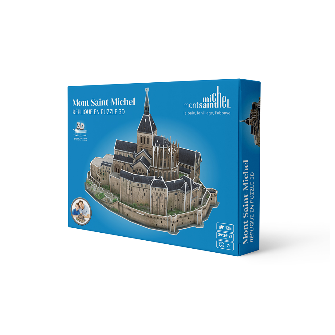 Megableu Puzzle 3D MONT SAINT MICHEL Maquette Monument Historique Officielle Assemblage Facile Sans Colle ni Outils Puzzle 3D pour Adultes et Enfants dès 125 Pièces 39x26x27cm - vue 2