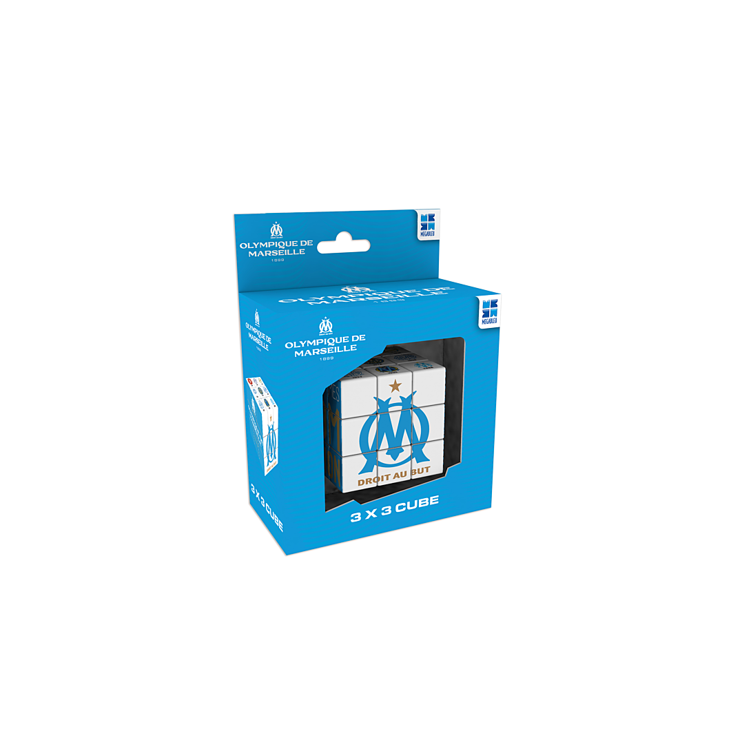 Cube puzzle 3 x 3 Megableu Olympique de Marseille couleurs du club et motifs imprimés Neuf - vue 5