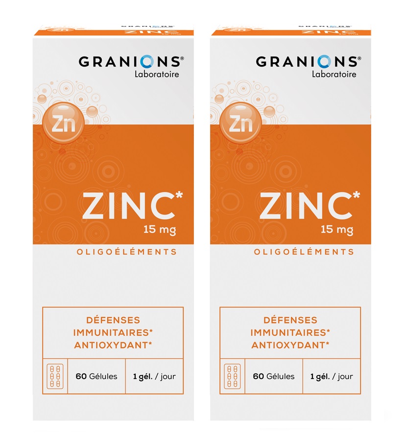 Zinc Gélules 15mg Duo 2x60 gélules