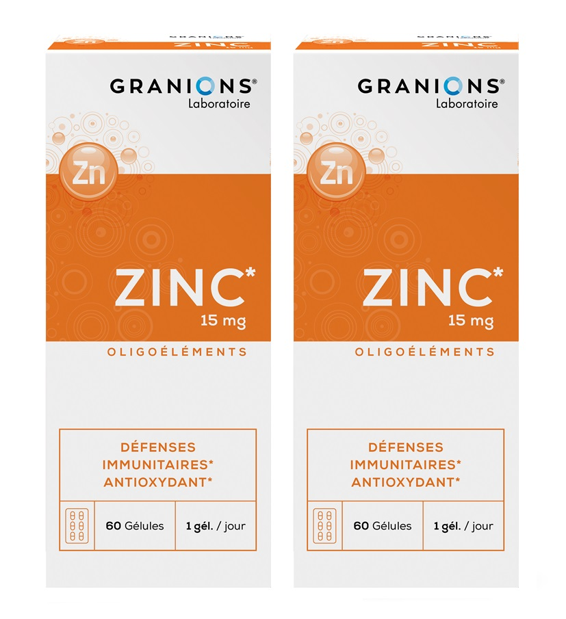 Zinc Gélules 15mg Duo 2x60 gélules
