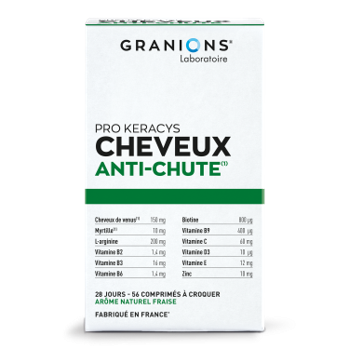 Pro Keracys Cheveux Anti-Chute 56 comprimés à croquer - arôme naturel Fraise