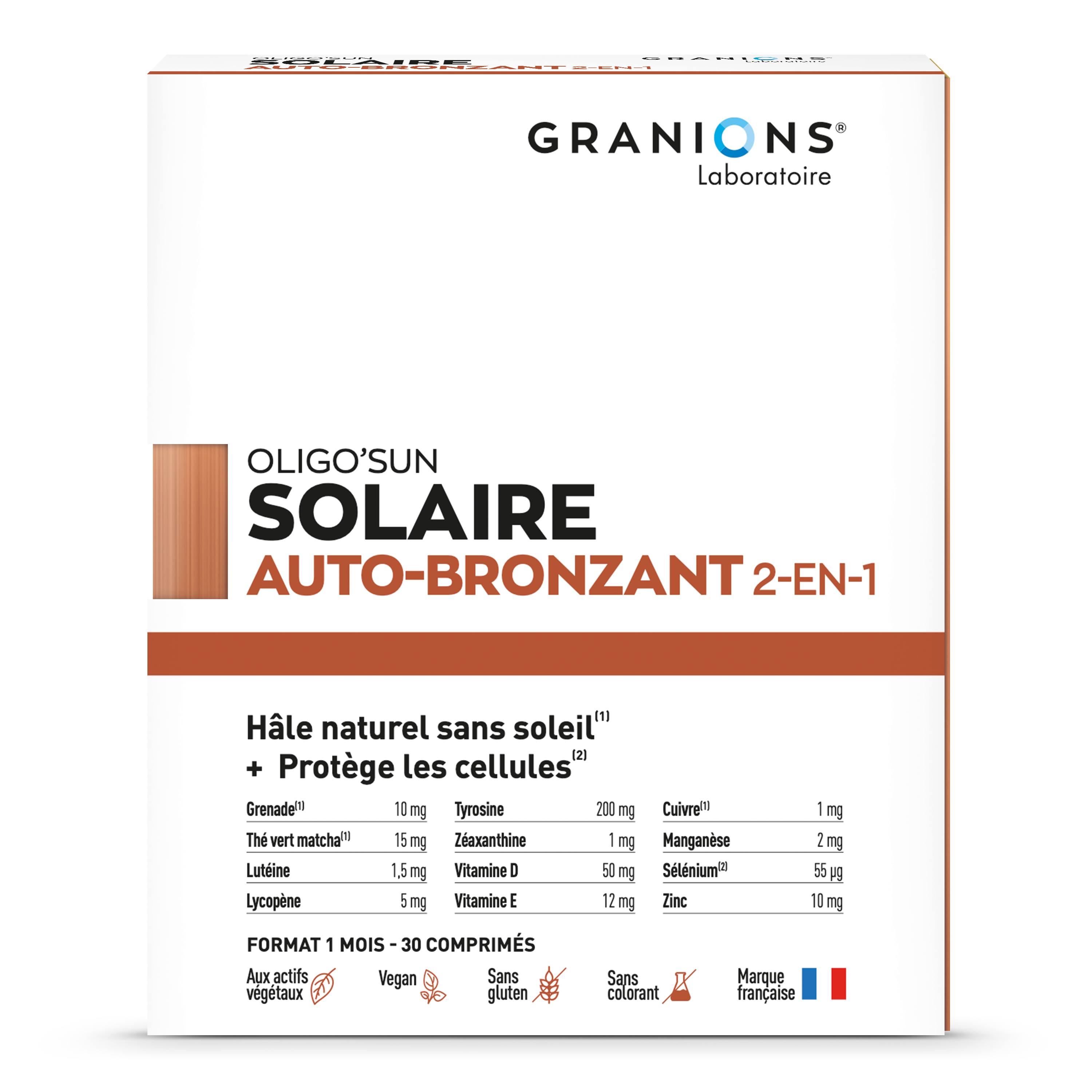 Granions Solaire Auto Bronzant 2 en 1 30 Comprimés