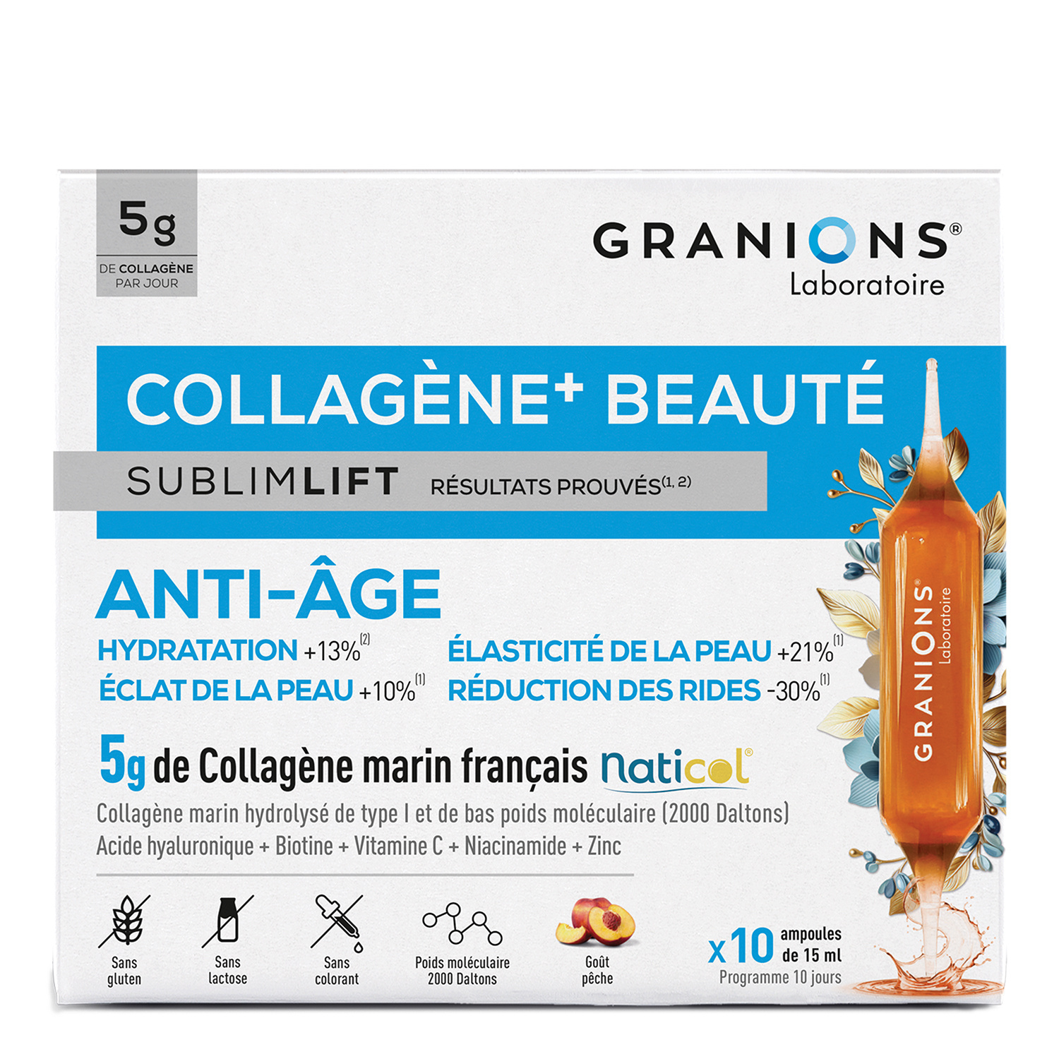 Granions Collagène Beauté Sublimlift 10 Ampoules de 15ml Saveur - vue 10