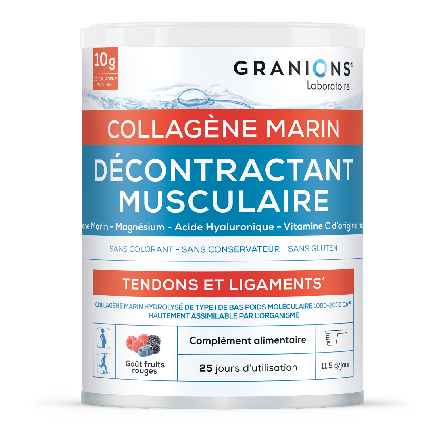Complément Alimentaire Collagène Marin Décontractant Musculaire Granions Le Pot De 25 Jours D'utilisation