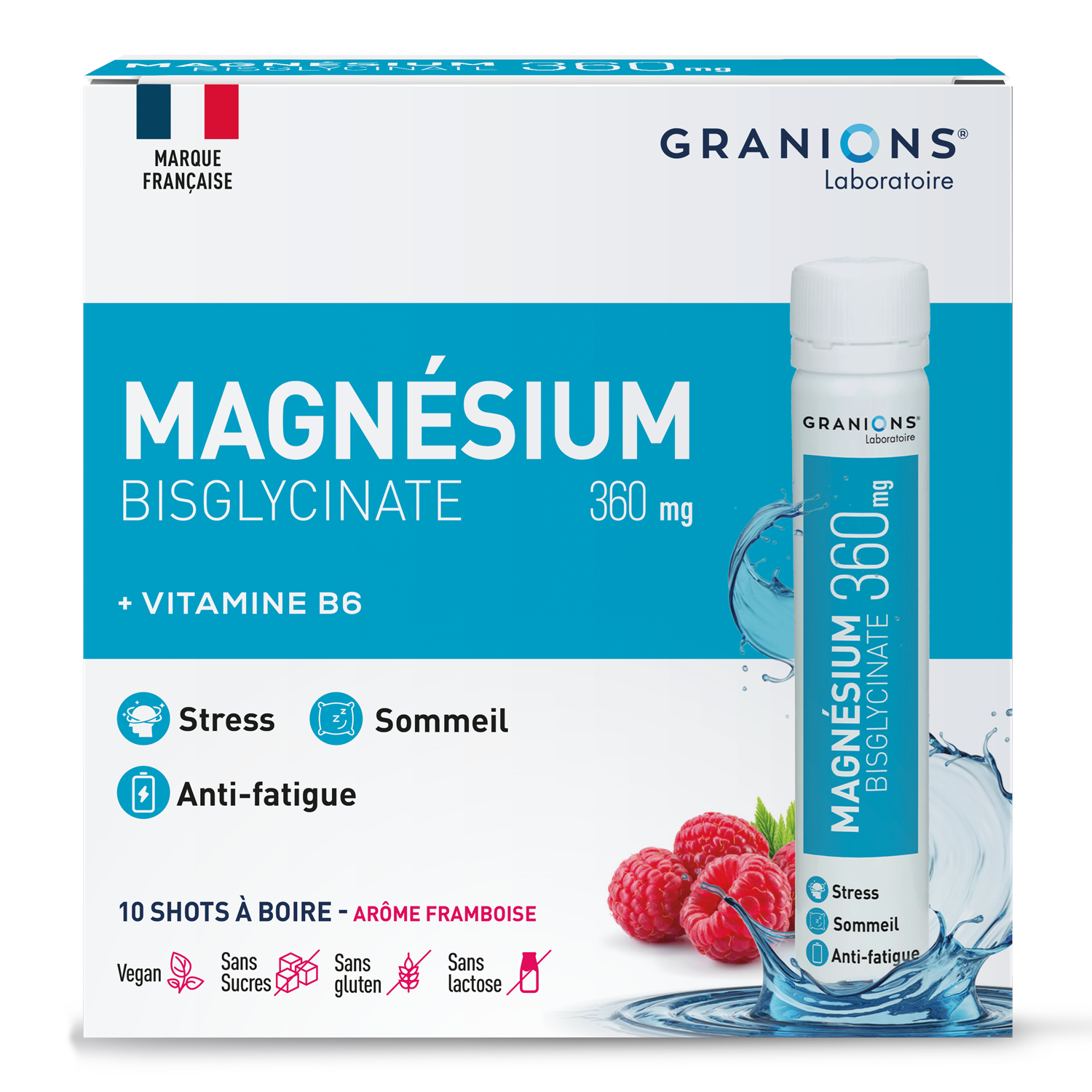 Granions Magnésium Bisglycinate 360mg 10 shots - vue 7
