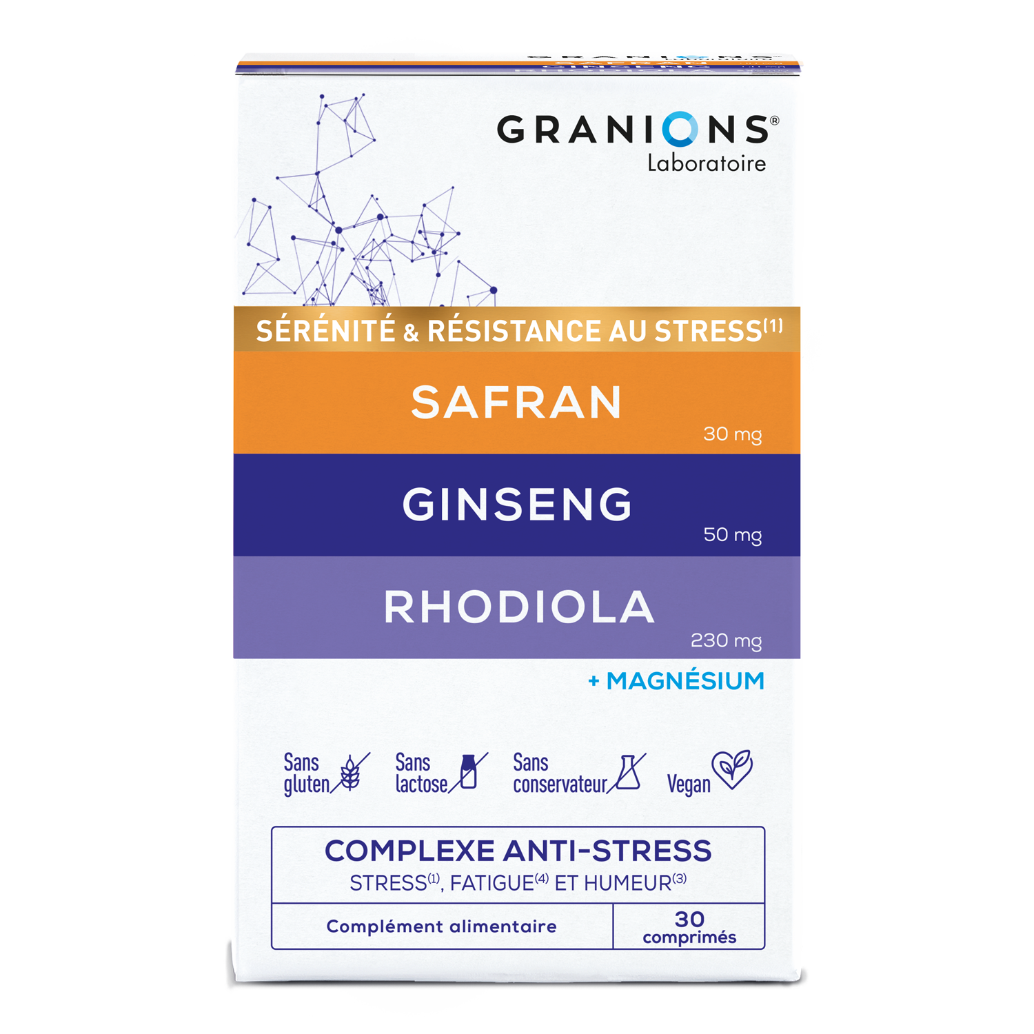 Granions Complexe anti stress Rhodiola Ginseng safran