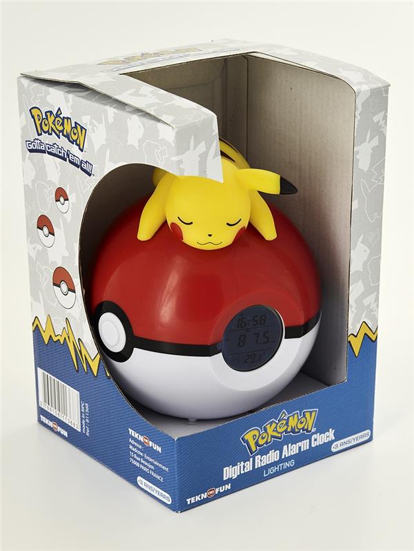 POKEMON - Réveil lumineux Pikachu sur une pokébol