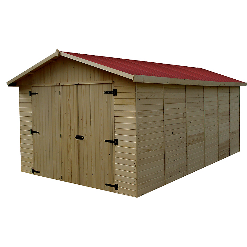 Garage 15.60m² bois naturel ed2848n habrita