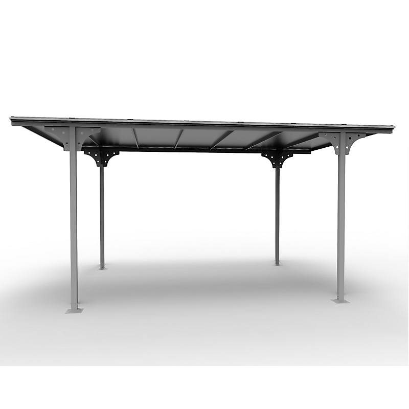Carport ALUMINIUM toit plat coloris / surface extérieure : 14 70 m2 / toit avec plaques en POLYCARBONATE ANTI UV 6 mm
