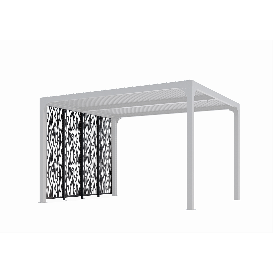 4 panneaux moucharabieh en acier haute performance finition époxy pour côté 3 pour pergola bioclimatique PER 3630 BI et PER 2430 BI