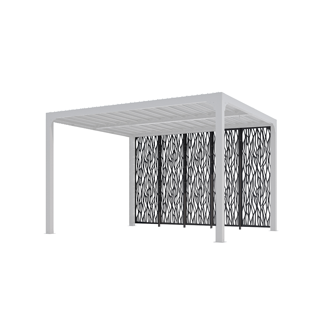 4 panneaux moucharabieh en acier haute performance finition époxy pour côté 3 pour pergola bioclimatique PER 3630 BI et PER 2430 BI - vue 2