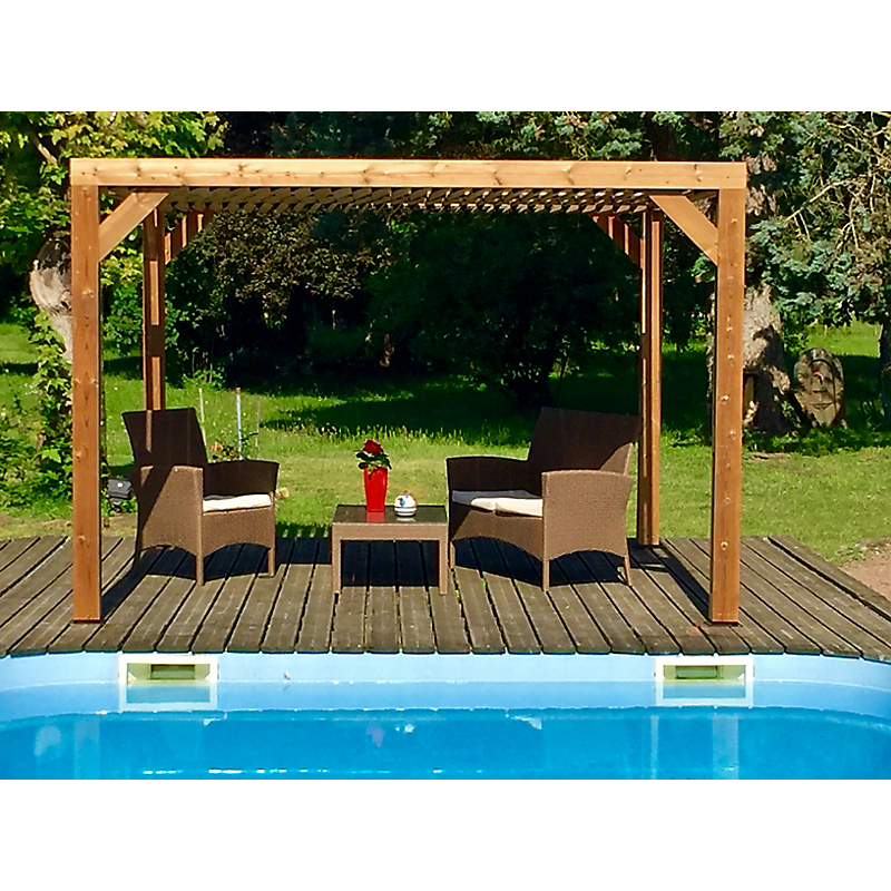 Pergola bois massif traité très haute température 3 41x3 13