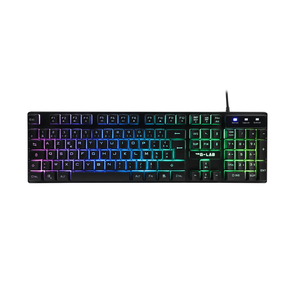 Clavier filaire Gaming GLAB Caesium - Membrane - RGB - Précis et silencieux - Noir