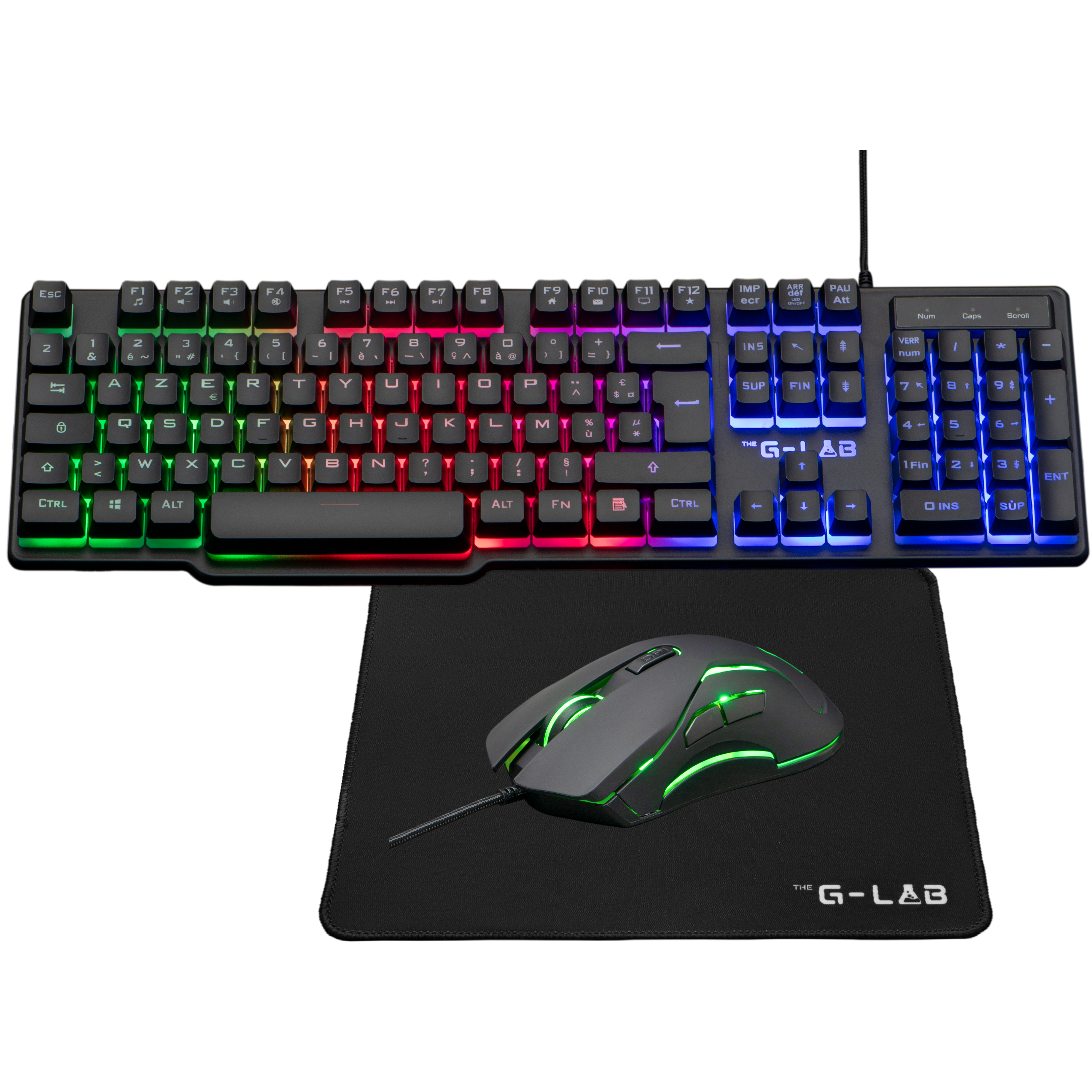 Pack Gaming Filaire The G-Lab Combo Chromium EX – Clavier AZERTY RGB, Souris 3600 DPI, Tapis - vue 8