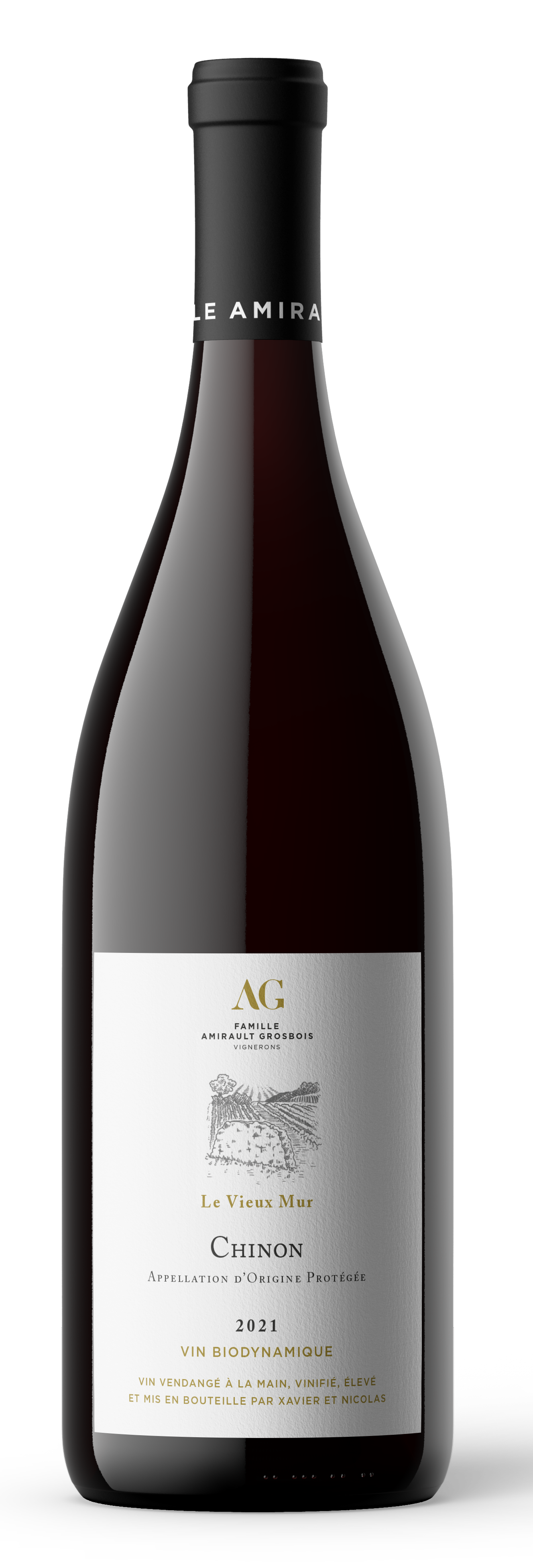 Famille Amirault Grosbois Le Vieux Mur BIO, 2021 - Chinon AOP - Rouge - 75 cl