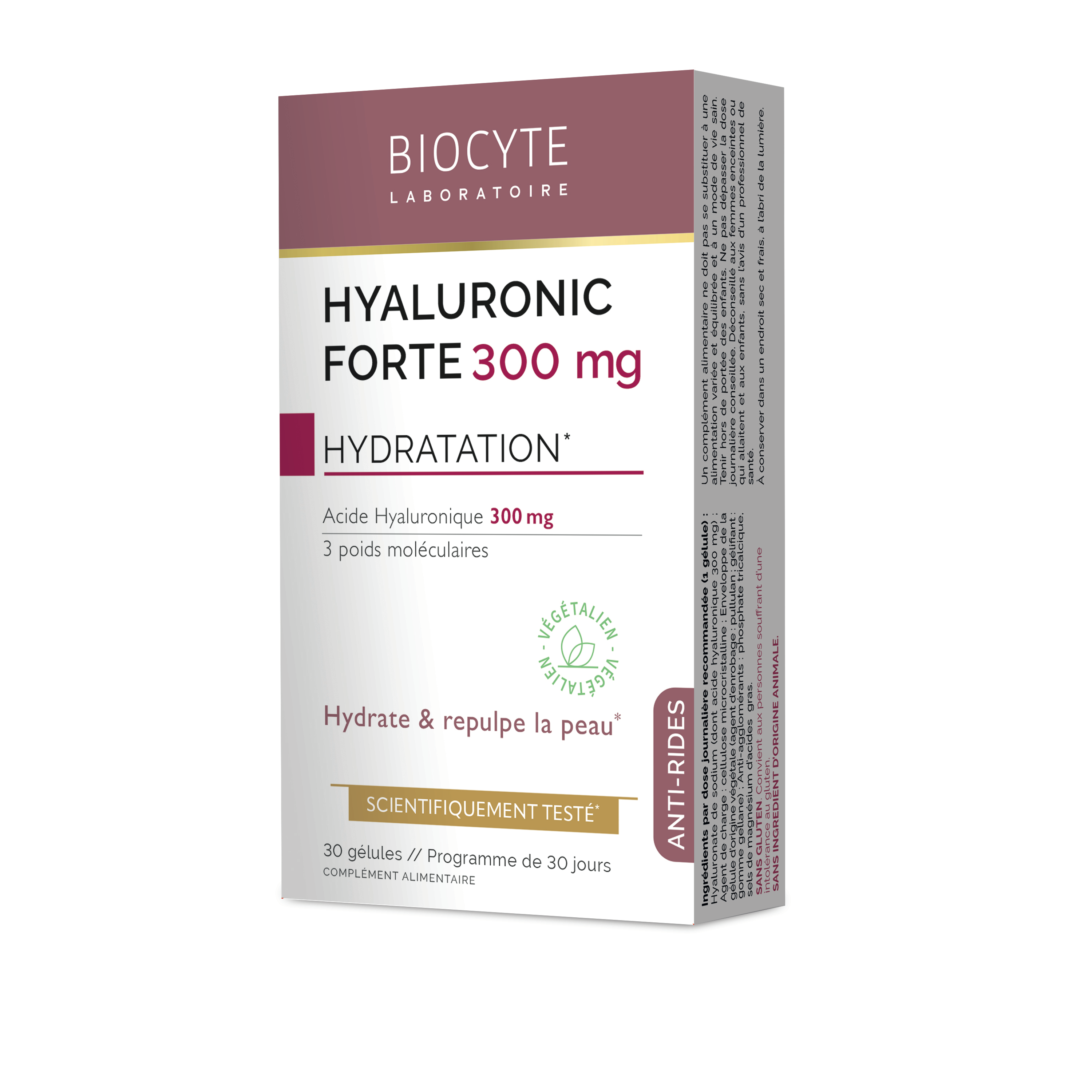 Complément Alimentaire Soin Peau Hyaluronic Forte Anti âge Biocyte La Boite De 30 Gélules - vue 1