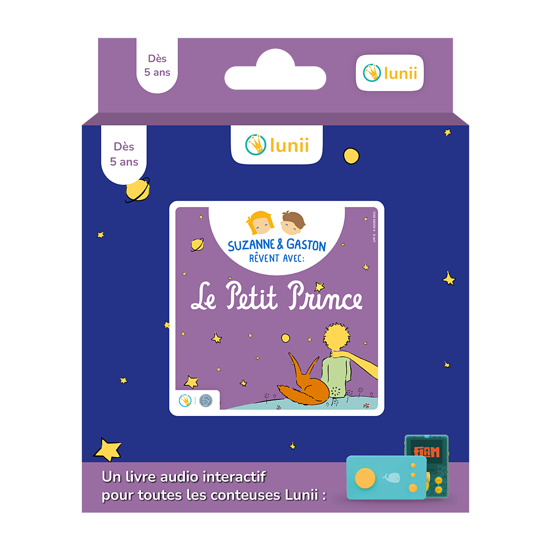 Livre audio interactif Lunii pour Ma Fabrique à Histoires Suzanne et Gaston rêvent avec Le Petit Prince