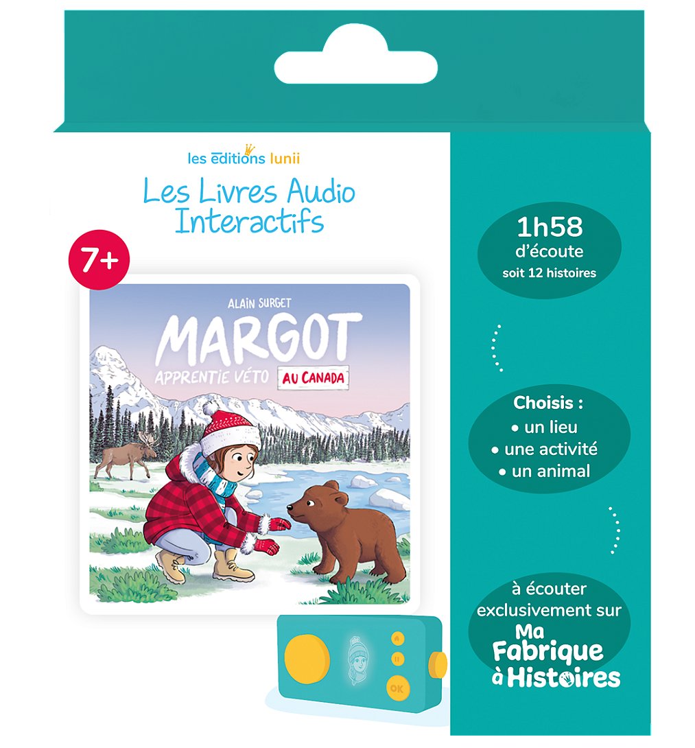 Livre audio interactif Lunii pour Ma Fabrique à Histoires Margot Apprentie véto au Canada - vue 3