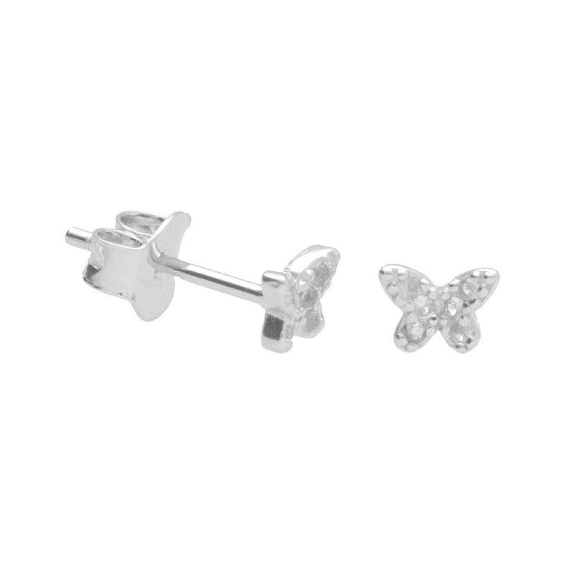 Boucles D'Oreilles Papillon Femme Argent 925 – Cœur Scintillant Avec Cristaux Autrichiens, Élégantes Et Hypoallergéniques, Cadeau Anniversaire Idéal