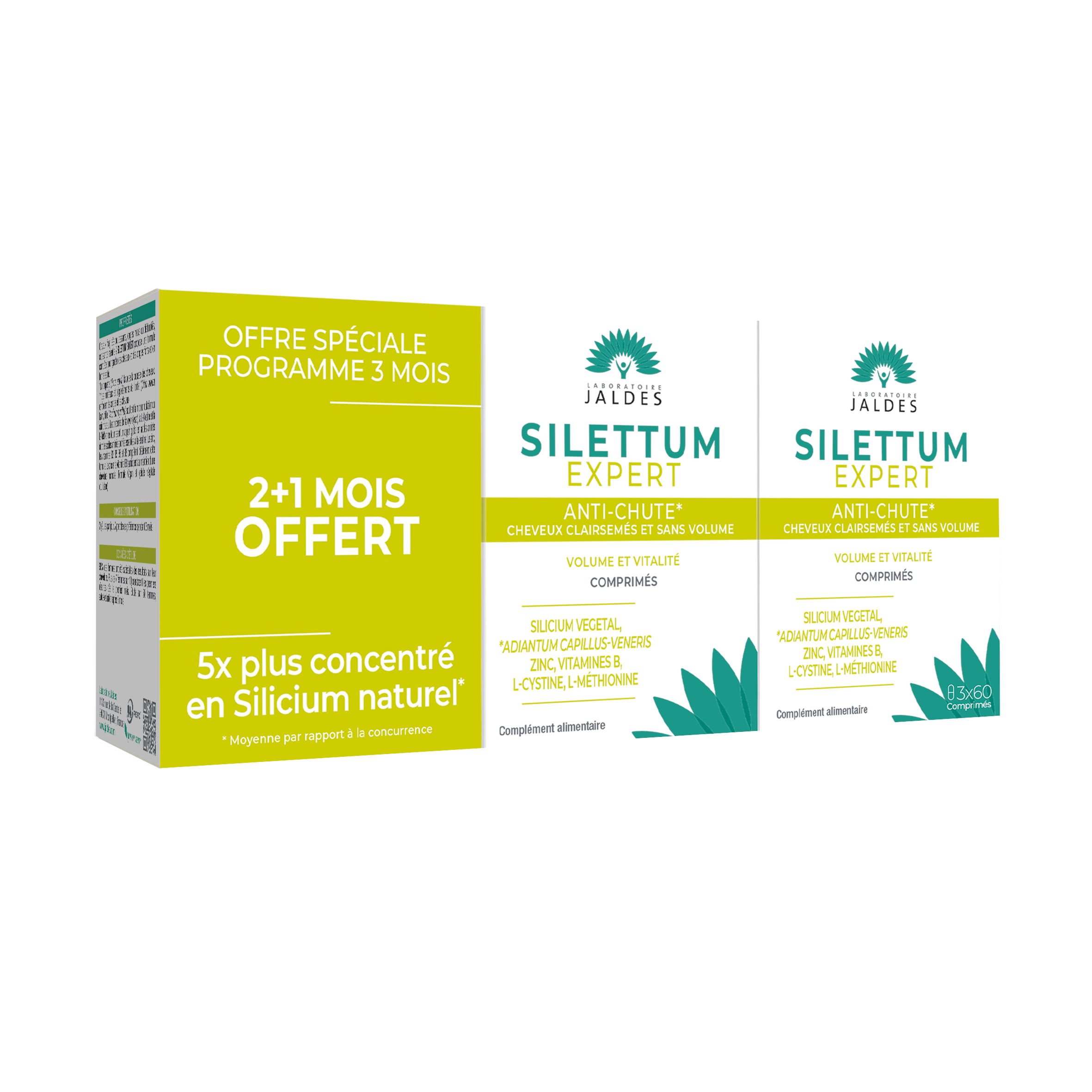 Jaldes Silettum Expert Anti-Chute 2+1 offert 180 Comprimés