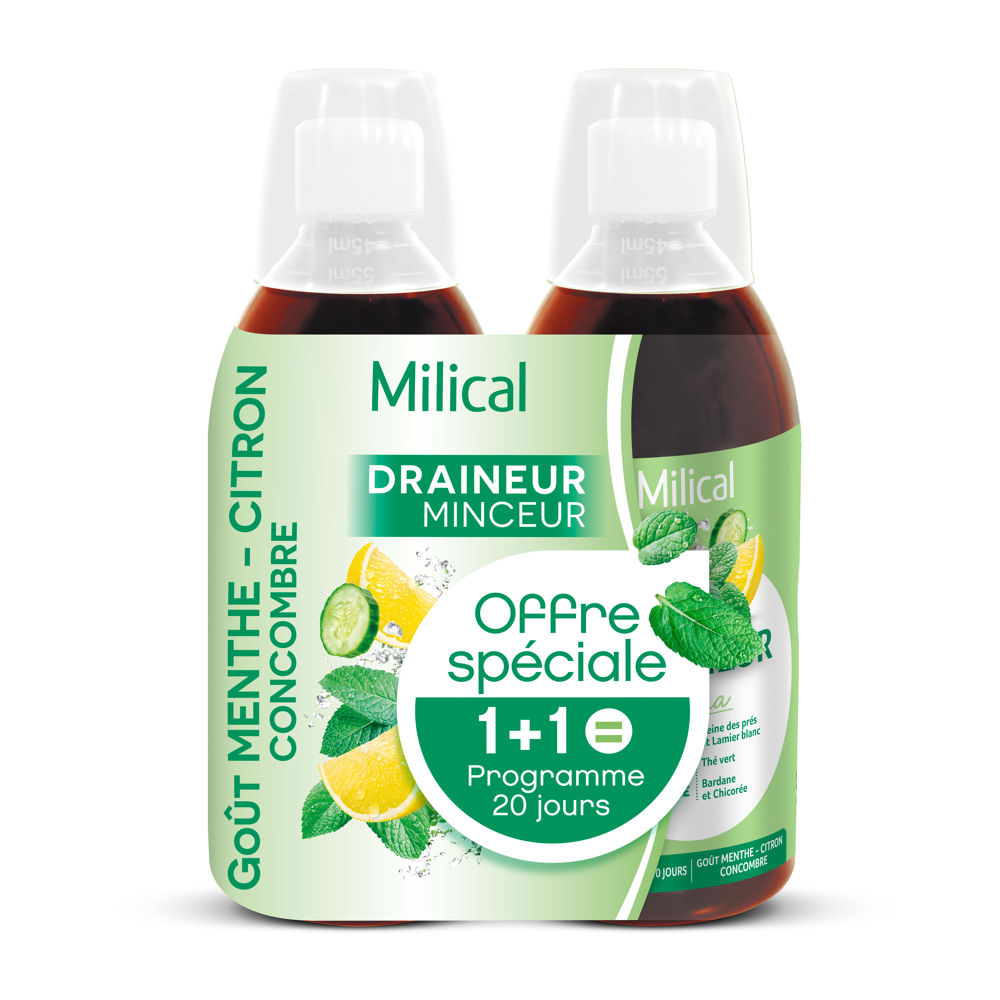 Draineur Ultra Menthe-Citron-Concombre - Lot de 2 flacon 500ml