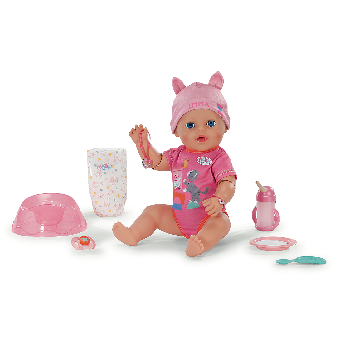 Poupon Emma BABY BORN 43 cm Click & Play 10 Fonctions + 8 accessoires Sans piles bras et coudes articulés - vue 2
