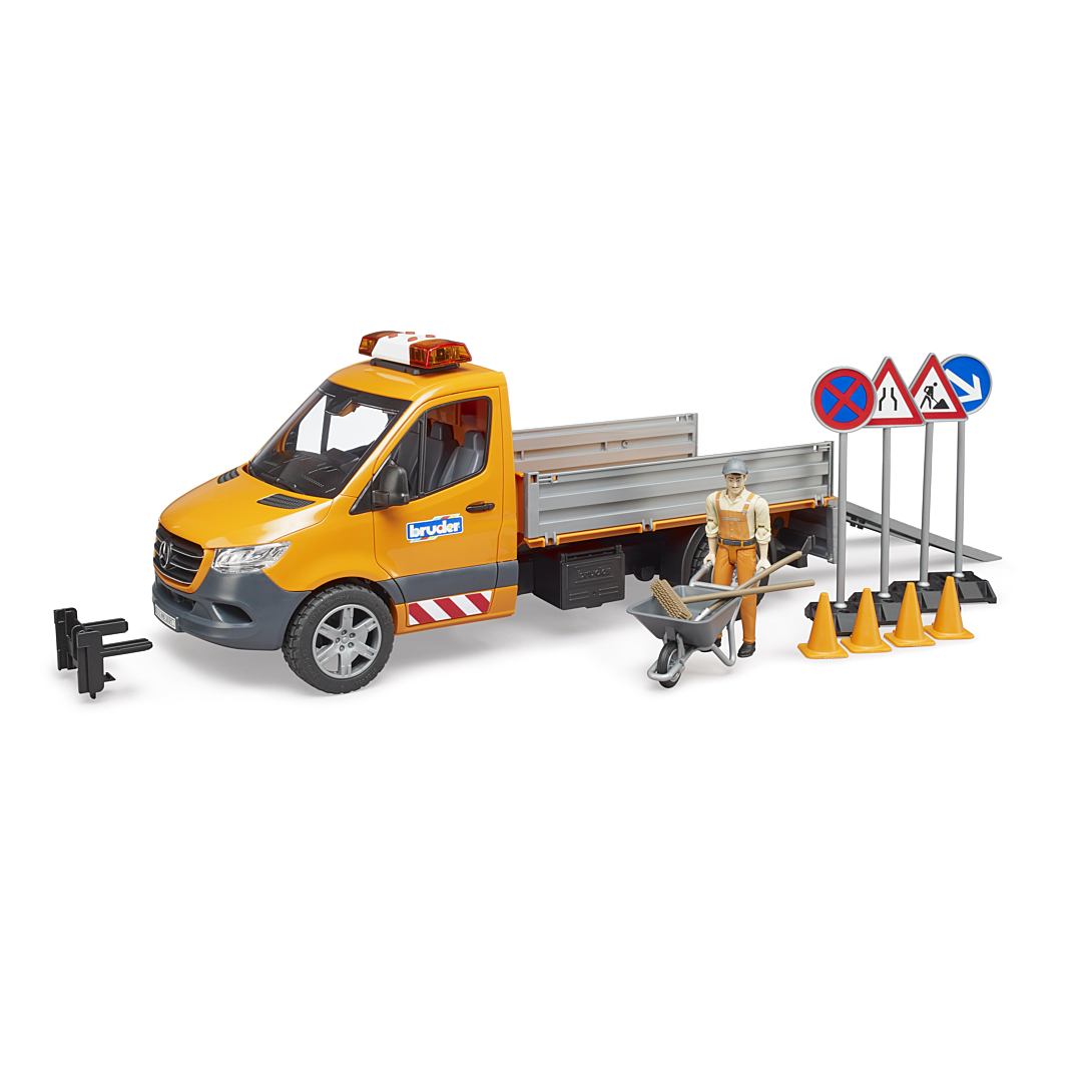 CAMION MUNICIPAL MERCEDES BENZ SPRINTER AVEC CONDUCTEUR ACCESSOIRES et MODULE SON ET LUMIERE