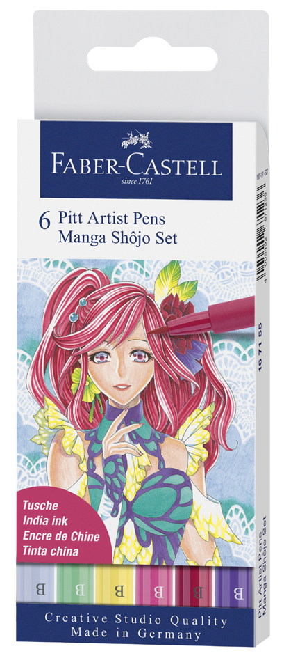 Faber Feutres Pitt Artist pen Manga set 6x Shôjo