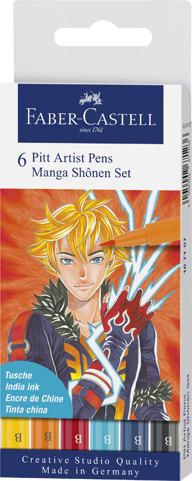 Faber Feutres Pitt Artist pen Manga set 6x Shônen