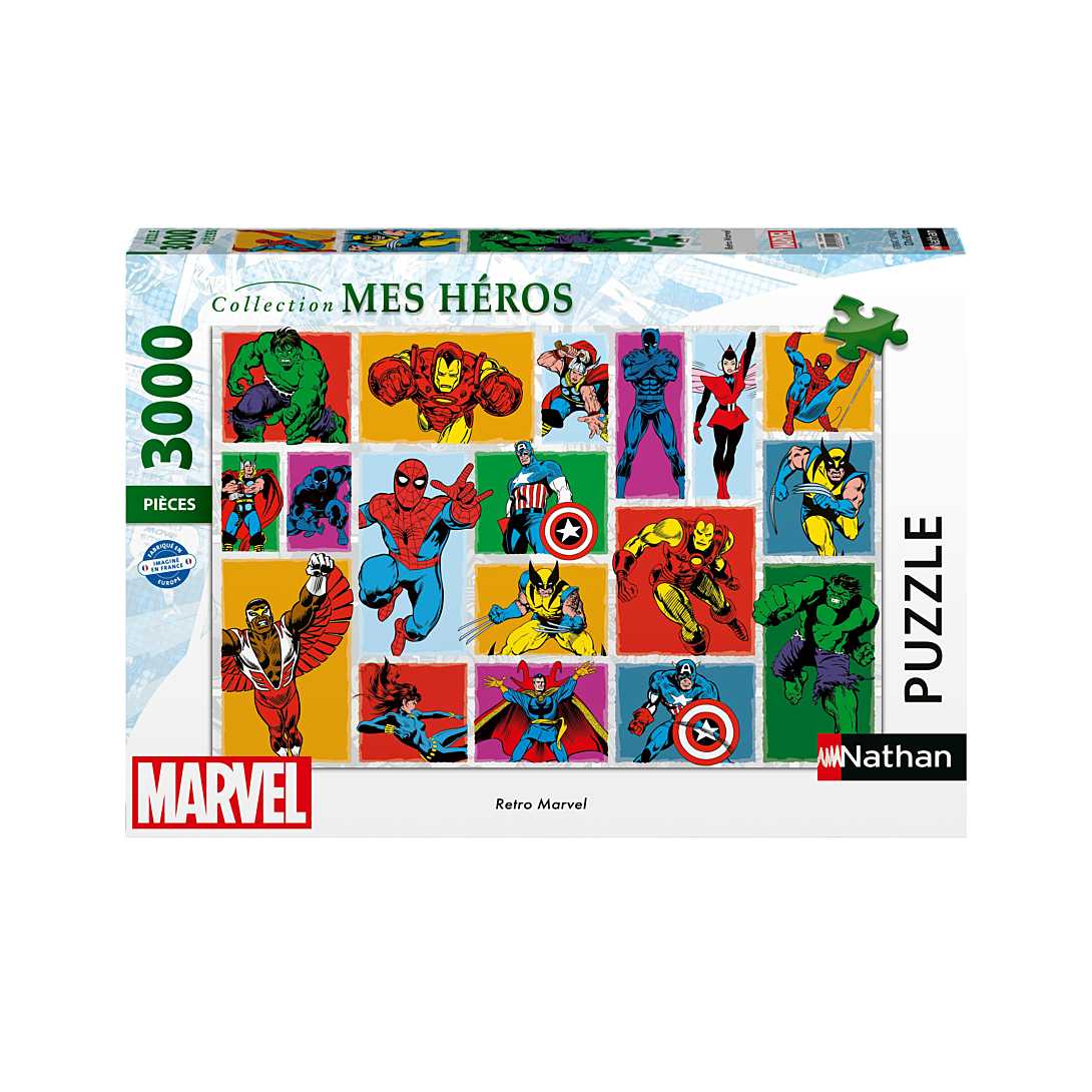 Puzzle 3000 pièces : Retro Marvel Ravensburger Nathan