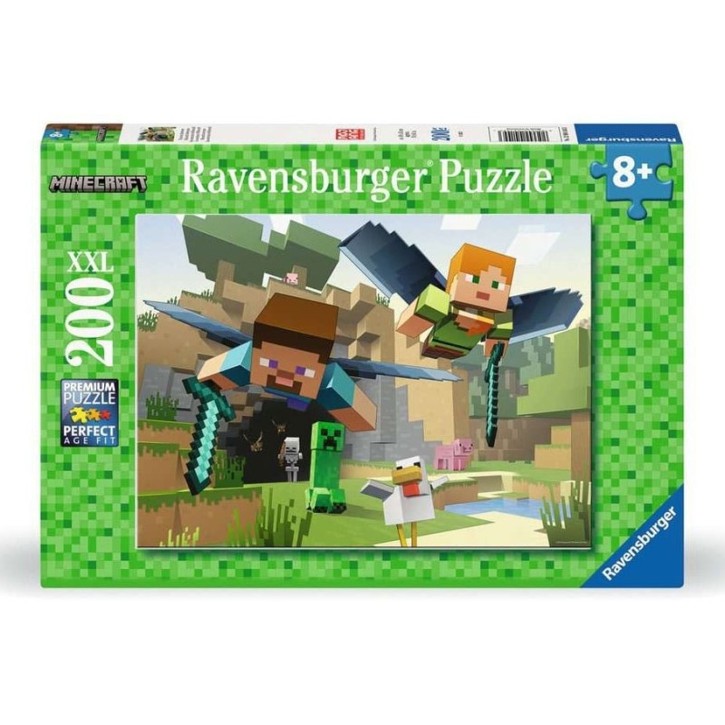 Ravensburger Puzzle Enfant 100 Pièces XXL Monstres De Minecraft - Dès 6 Ans - Qualité Premium