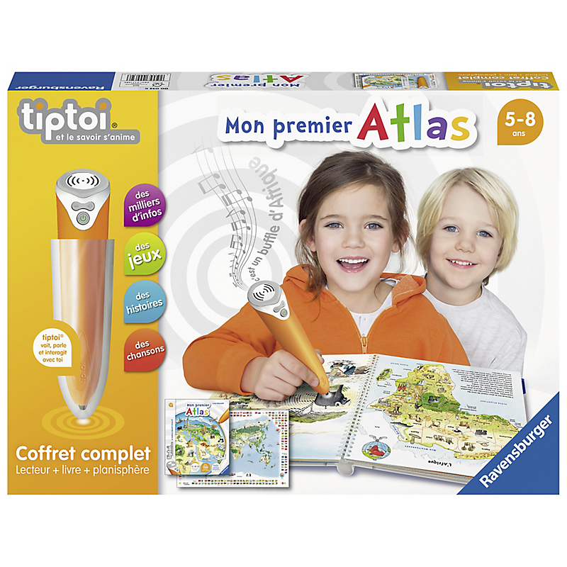 tiptoi® - Coffret complet lecteur interactif + Livre Atlas