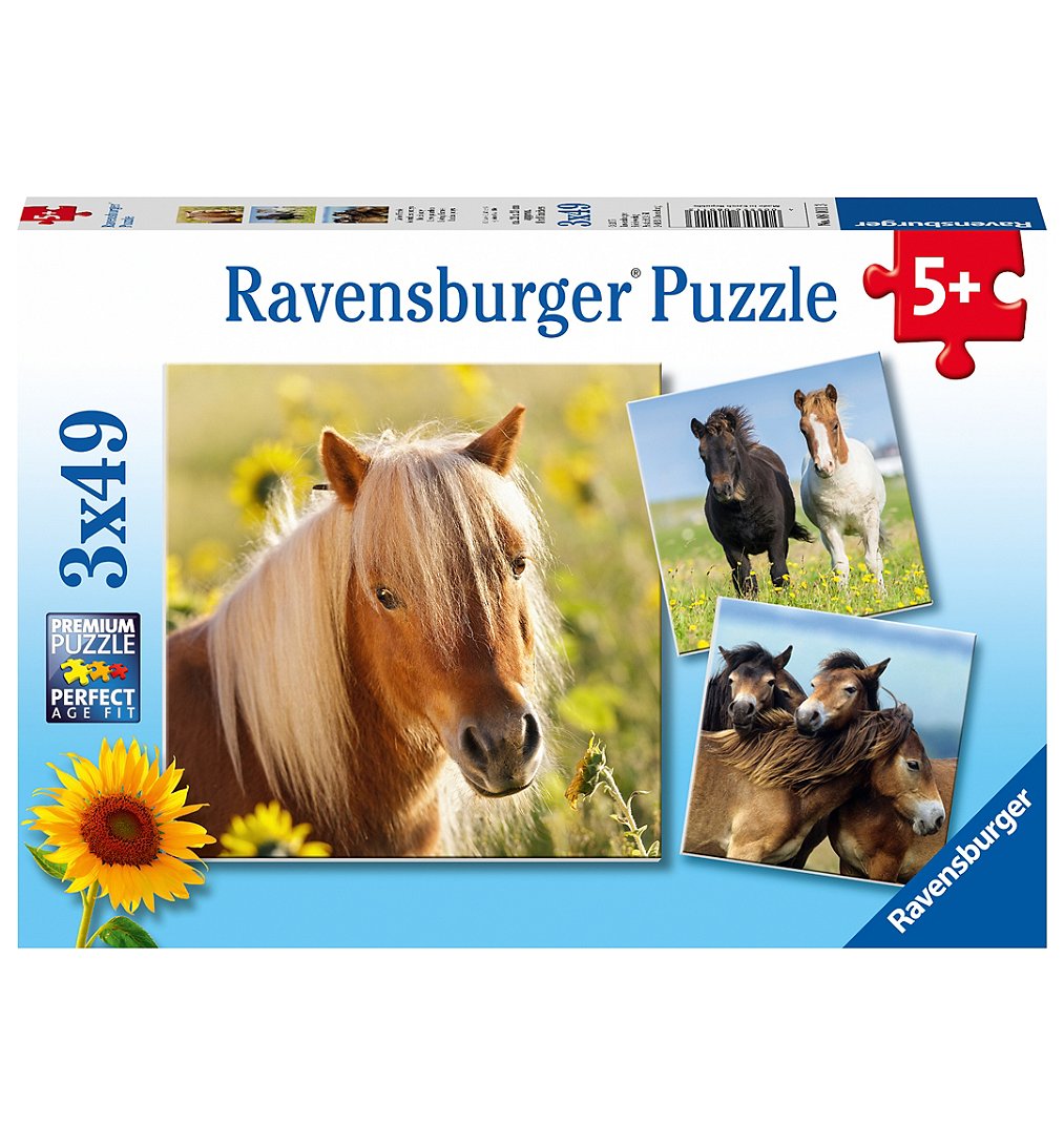 Puzzles 3x49 p - Adorables poneys