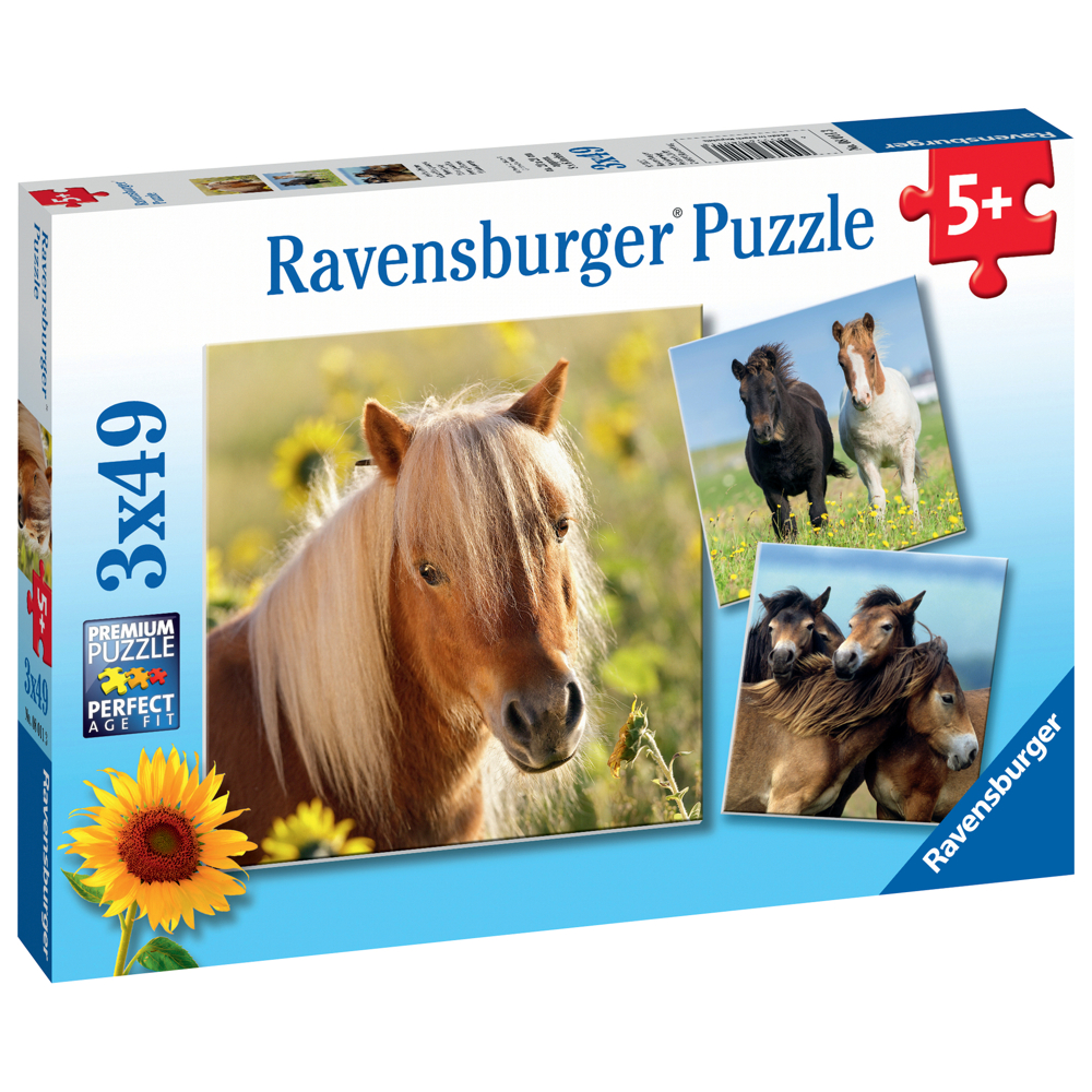 Puzzles 3x49 p - Adorables poneys