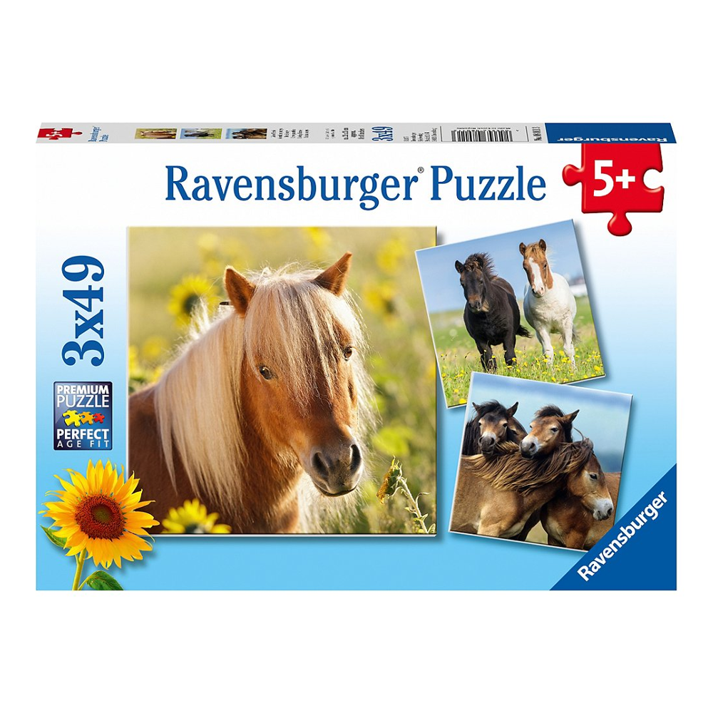 Puzzles 3x49 p - Adorables poneys